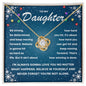 Daughter-Keep Moving Forward- Love Knot Necklace