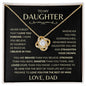 Daughter - Believe - Love Knot Necklace