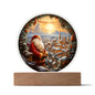 Santa And Town-Acrylic Circle