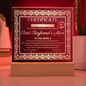 Boyfriend's Mom-Certificate of Excellence-Acrylic
