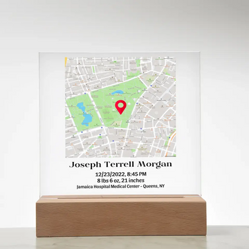 Birth Announcement Map Acrylic Plaque