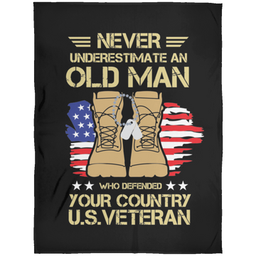 Military - Never Underestimate Arctic Fleece Blanket 60x80
