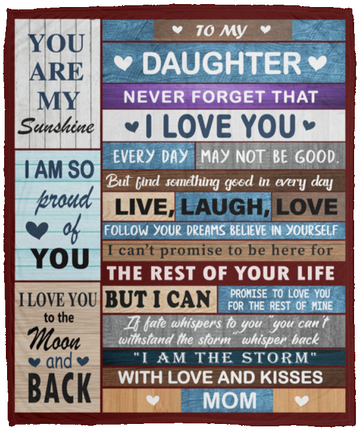 Daughter - Never Forget Plush Fleece Blanket