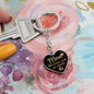 Mom - Love You - Graphic Heart Keychain