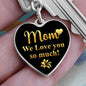 Mom - Love You - Graphic Heart Keychain