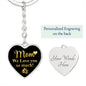 Mom - Love You - Graphic Heart Keychain