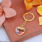 Mom - Best Friend - Graphic Heart Keychain