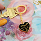 Mom - Love You - Graphic Heart Keychain
