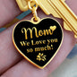 Mom - Love You - Graphic Heart Keychain