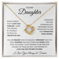 Daughter - Love You Forever - Love Knot Necklace