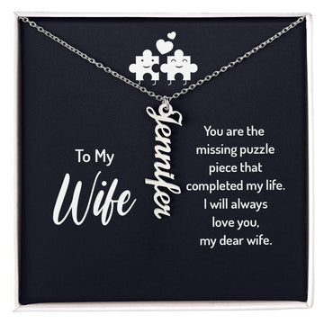 Wife - Vertical Name Necklace