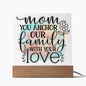 Mom - Anchor with Love - Square Acrylic Plaque