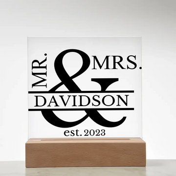 Mr & Mrs Acrylic Plaque
