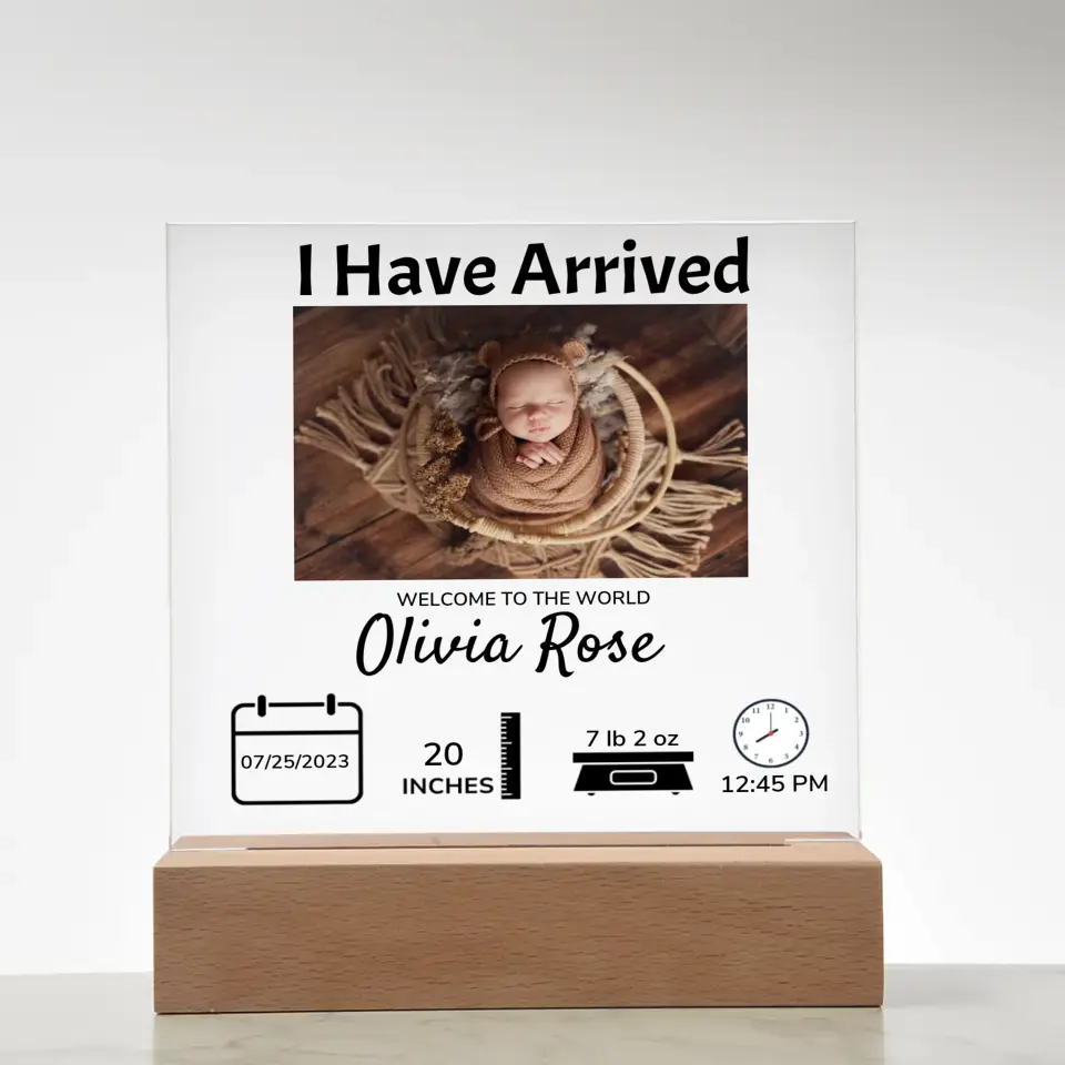 Baby Announcement Acrylic Plaque