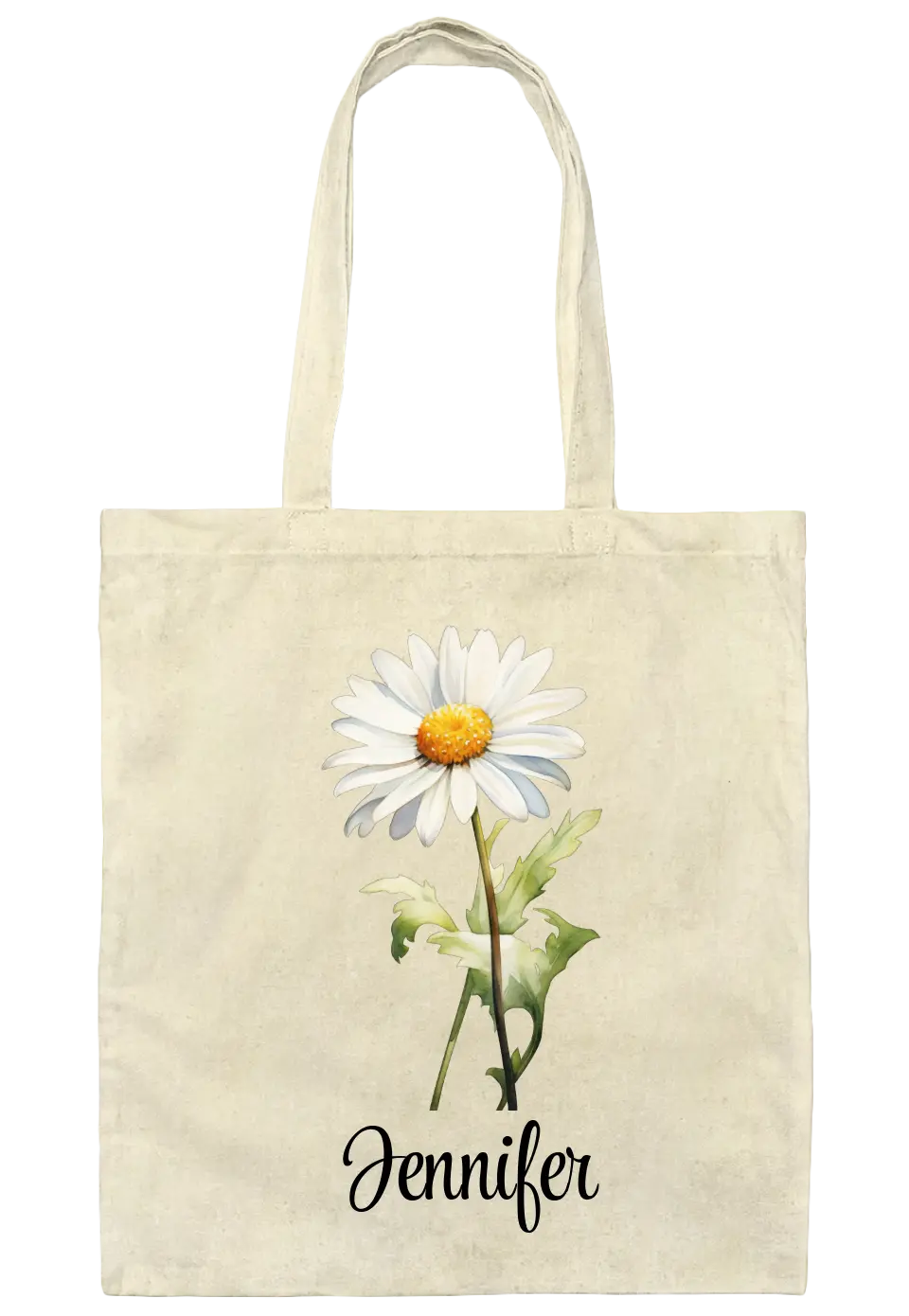 Birth Flower Canvas Tote Bag
