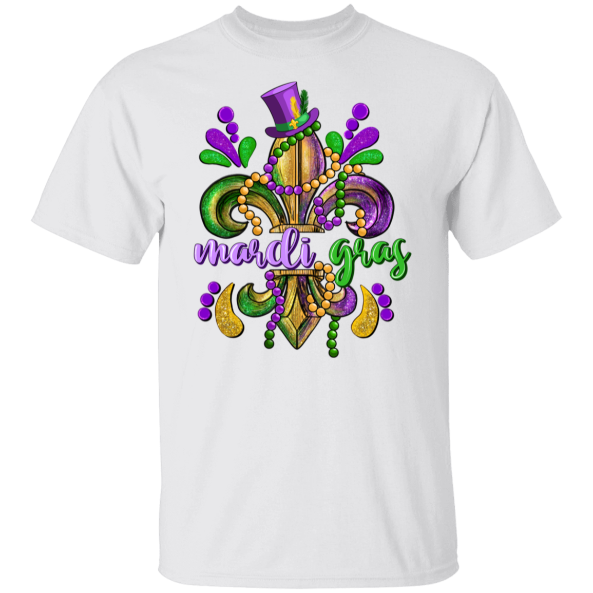 Mardi Gras Fleur Beads Unisex Tee