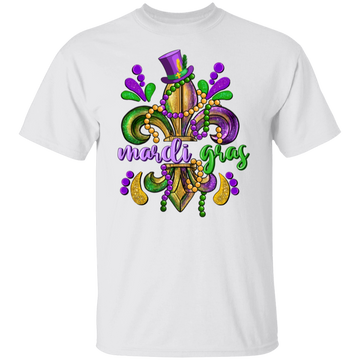 Mardi Gras Fleur Beads Unisex Tee