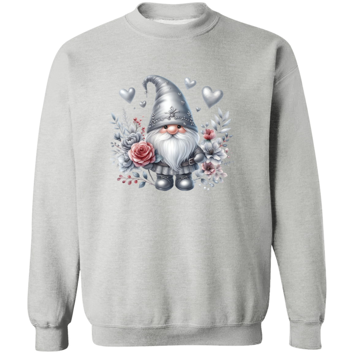 Silver Heart Gnome Unisex Sweatshirt
