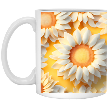 Sunflower 11 oz. White Mug