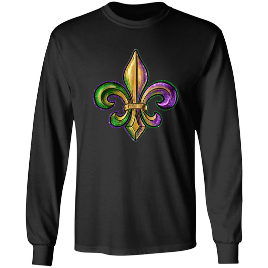 Mardi Gras Fleur De Lis Unisex Long Sleeve Tee