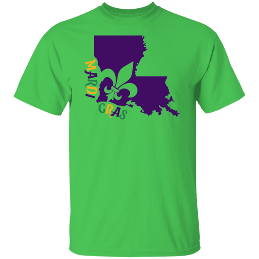 Mardi Gras Louisiana Map Unisex Tee