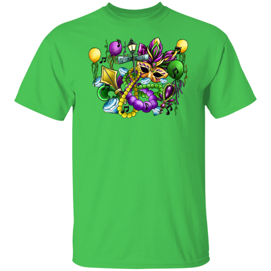 Mardi Gras Mask Beads Unisex Tee