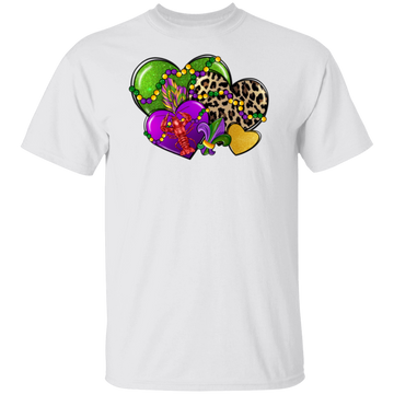 Mardi Gras Hearts Lobster Unisex Tee