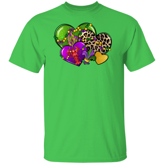 Mardi Gras Hearts Lobster Unisex Tee