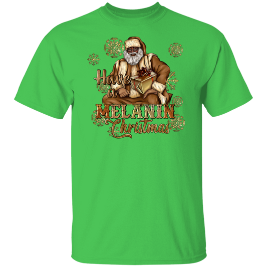 Melanin Santa Christmas Unisex Tee