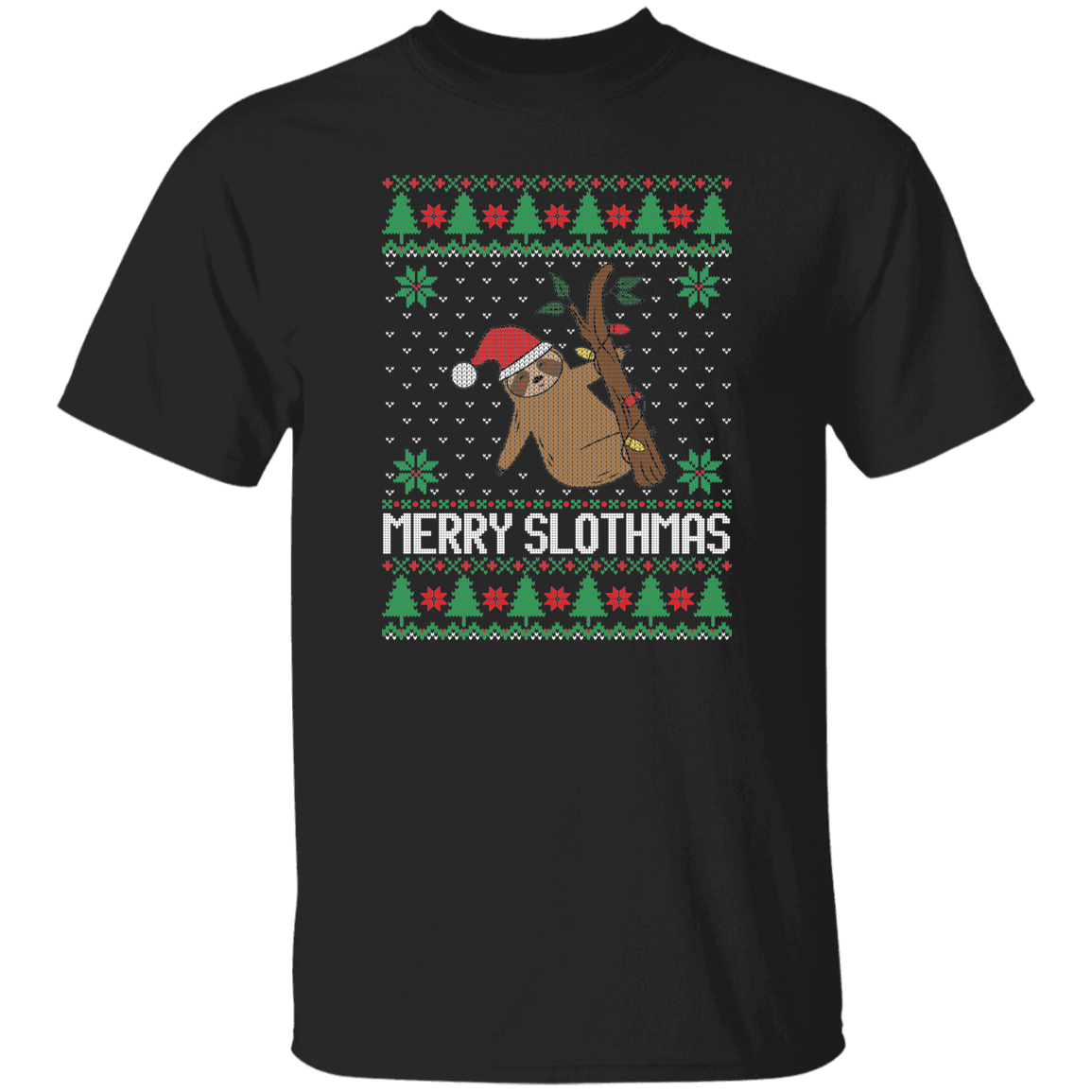 Merry Slothmas Ugly Christmas Unisex Tee