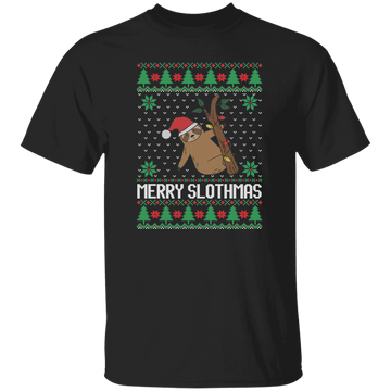 Merry Slothmas Ugly Christmas Unisex Tee