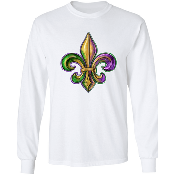 Mardi Gras Fleur De Lis Unisex Long Sleeve Tee