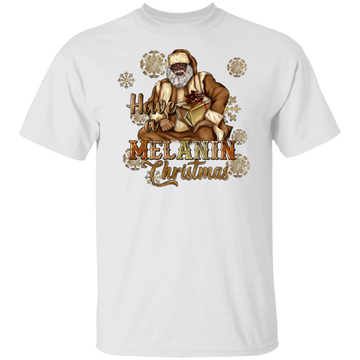 Melanin Santa Christmas Unisex Tee
