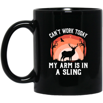 Deer - In A Sling 11 oz. Black Mug