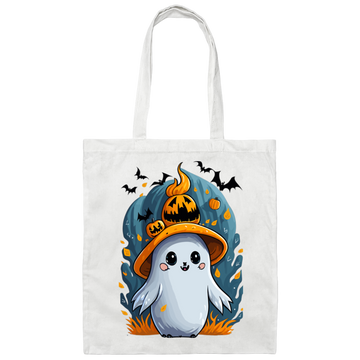Ghost Pumpkin Canvas Tote Bag