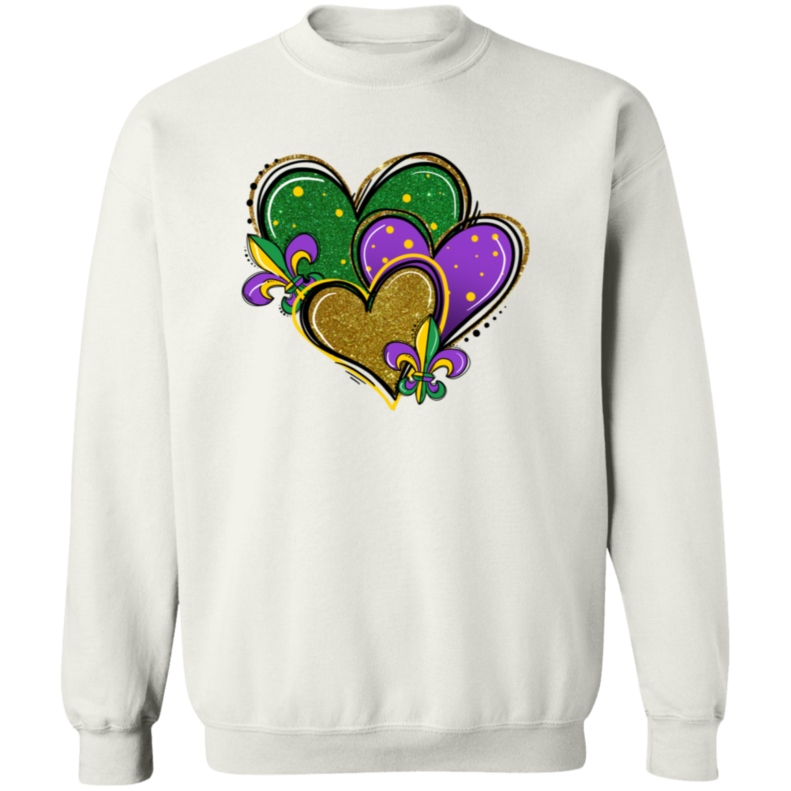 Mardi Gras Hearts Unisex Sweatshirt