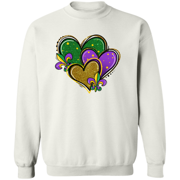 Mardi Gras Hearts Unisex Sweatshirt