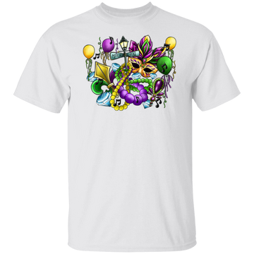 Mardi Gras Mask Beads Unisex Tee