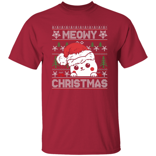 Meowy Christmas Ugly Unisex Tee