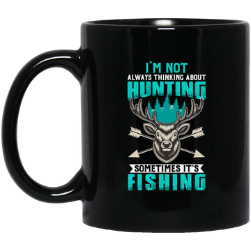 Deer - Hunting & Fishing 11 oz. Black Mug