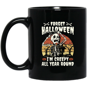 Creepy Halloween 11 oz. Black Mug