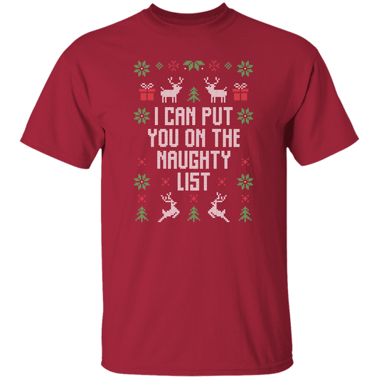 Naughty List Ugly Christmas Unisex Tee