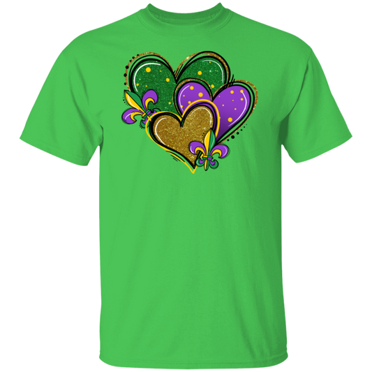 Mardi Gras Hearts Unisex Tee