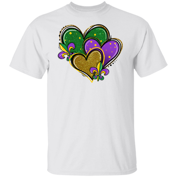 Mardi Gras Hearts Unisex Tee