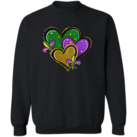 Mardi Gras Hearts Unisex Sweatshirt