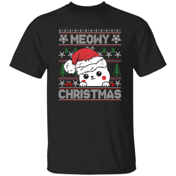 Meowy Christmas Ugly Unisex Tee