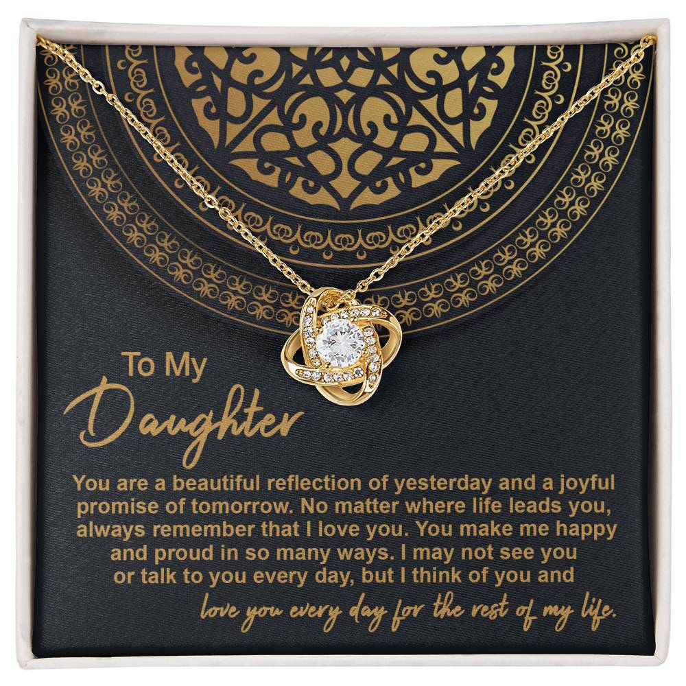 Daughter-Beautiful Reflection 2-Love Knot Necklace