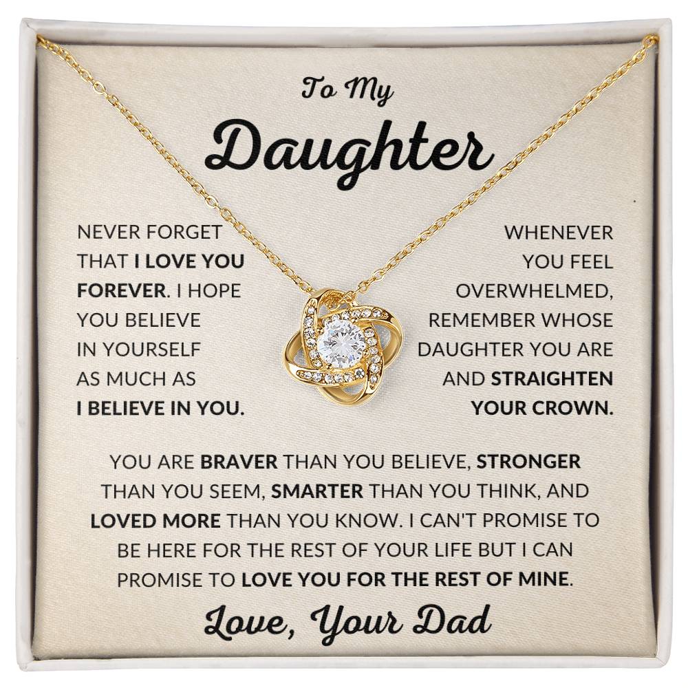 Daughter - Stronger - Love Knot Necklace