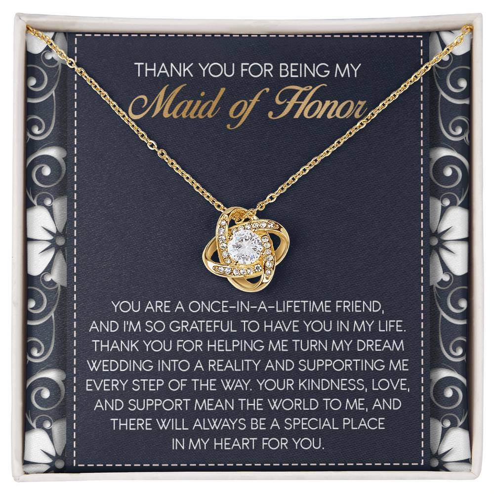 Maid of Honor-World To Me- Love Knot Necklace