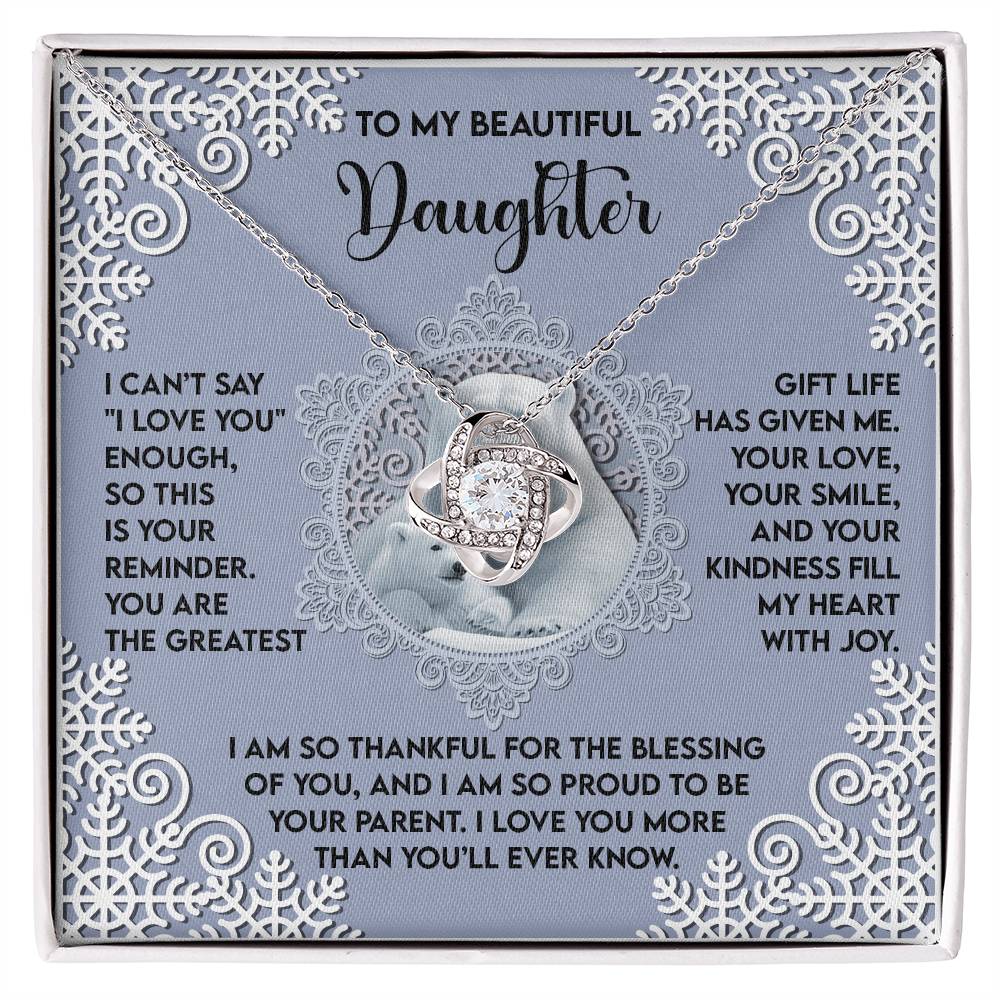 Daughter-Fill My Heart-Love Knot Necklace